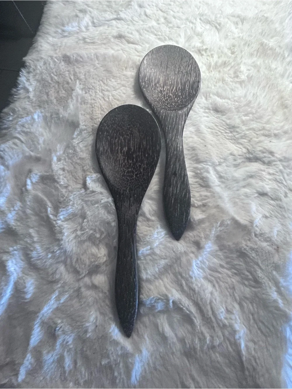 Vintage Palm Wood Salad Serving Spoons